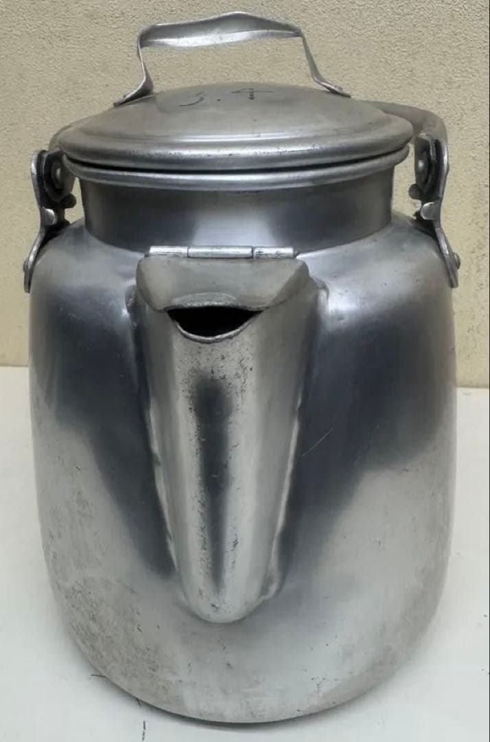 【昭和初期】ヒヨコ印 アルミ製 脱脂粉乳容器 給食用 目盛付き レトロ