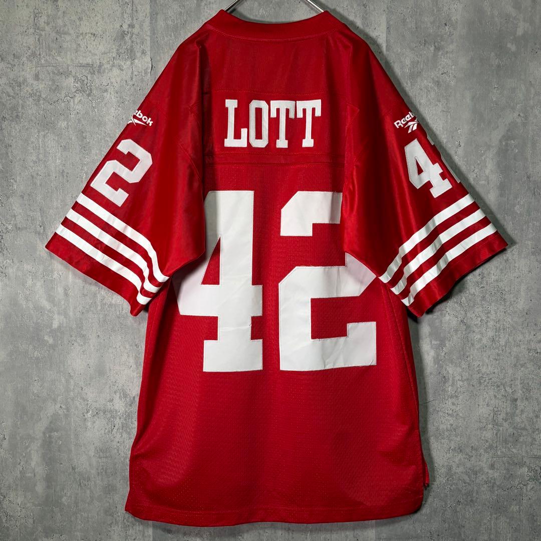 希少 NFL Reebok SF 49ers ロニー ロット ゲームシャツ