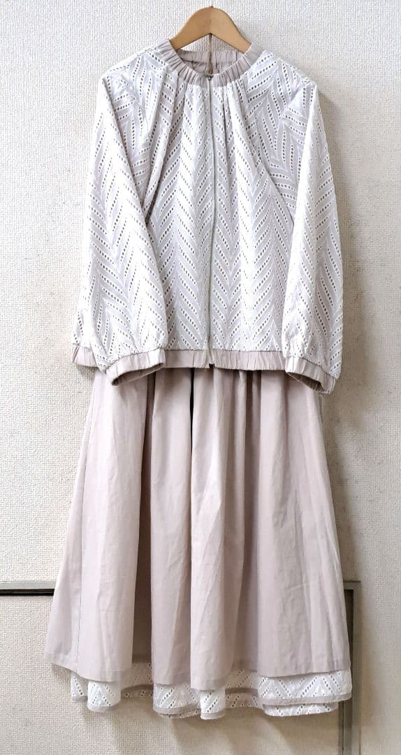 ◆le ciel◆リバーシブル刺繍レーススカート　オフホワイト