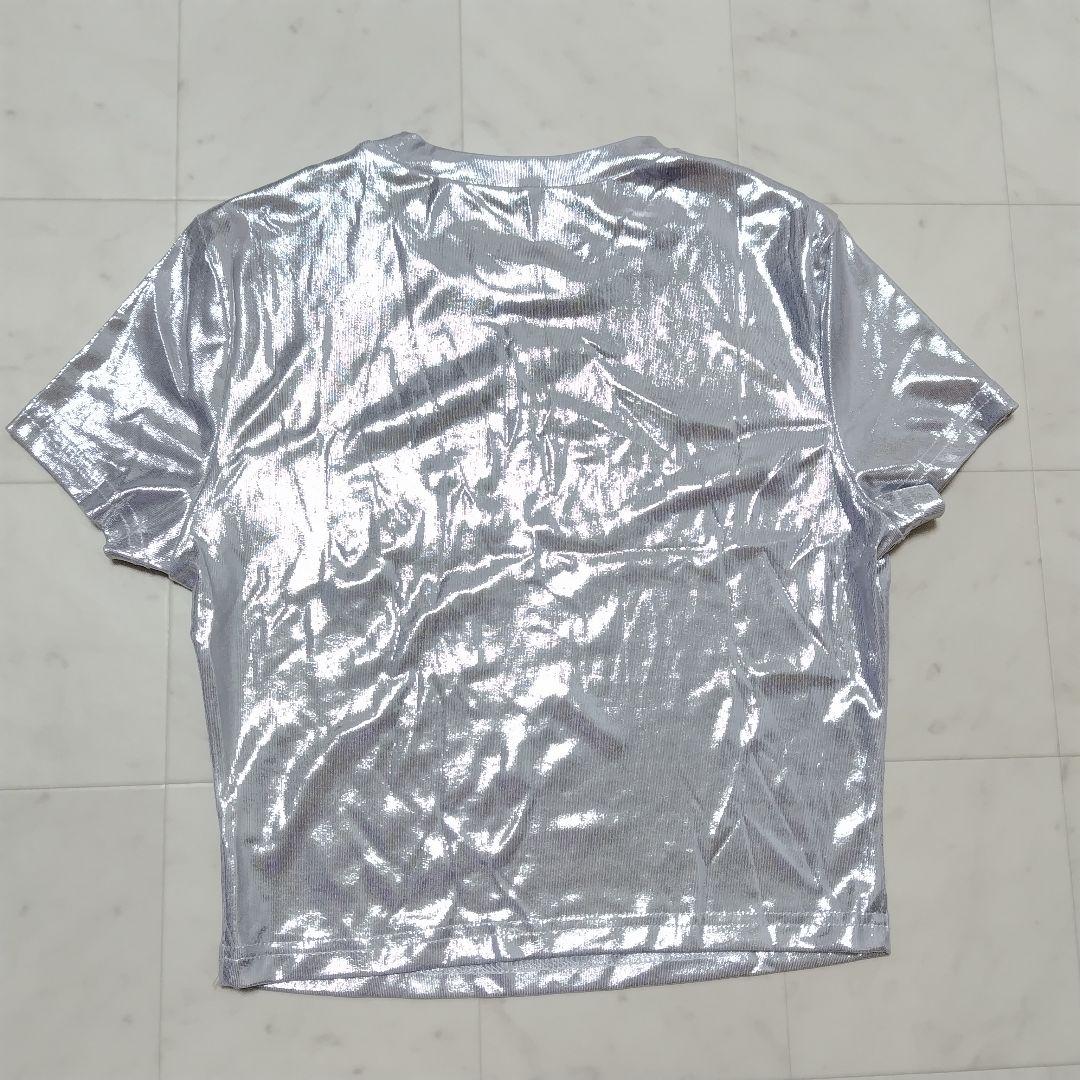 新品 メタリック Tシャツ 2点セット 半袖 ゴールド シルバー 光沢 ピタT