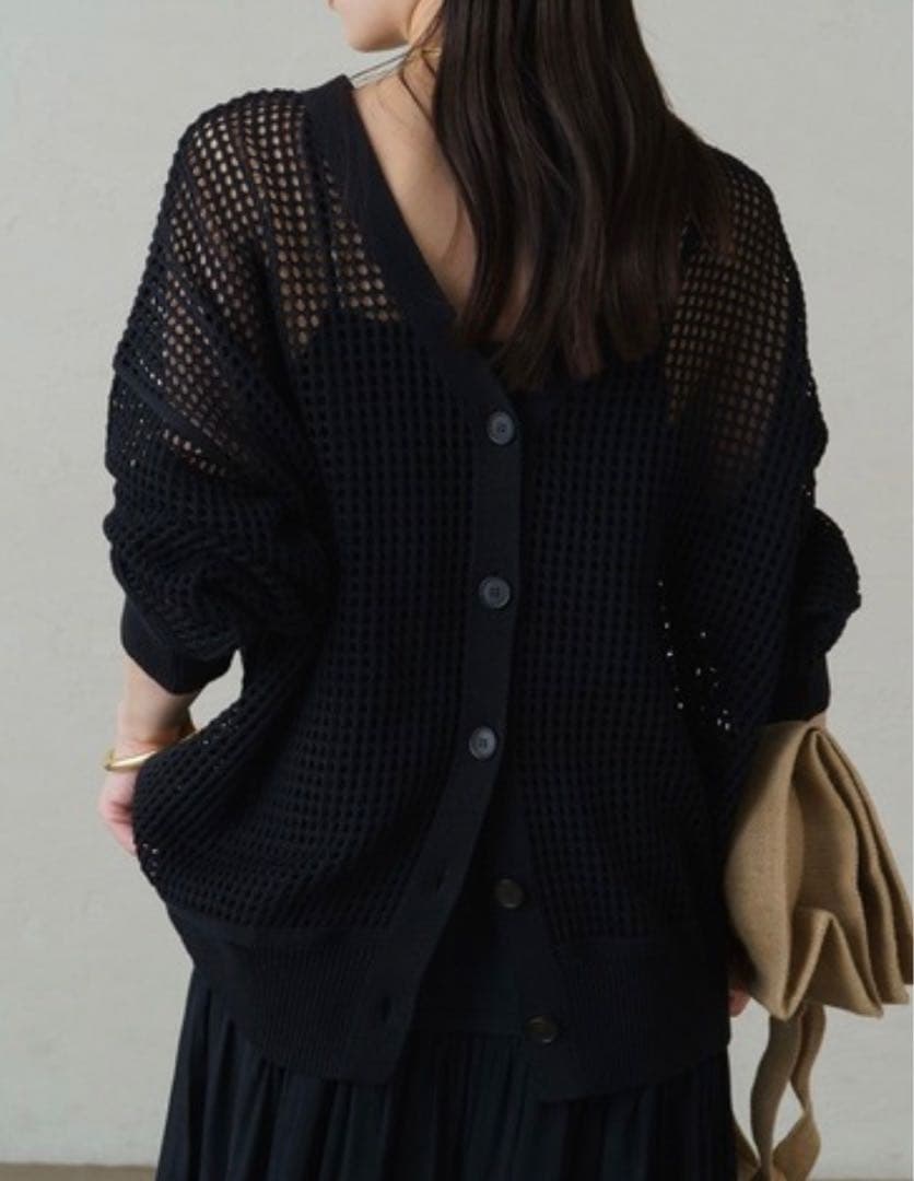 新品未使用⭐︎タグ付⭐︎LOUNGEDRESS2 WAYメッシュニットカーディガン