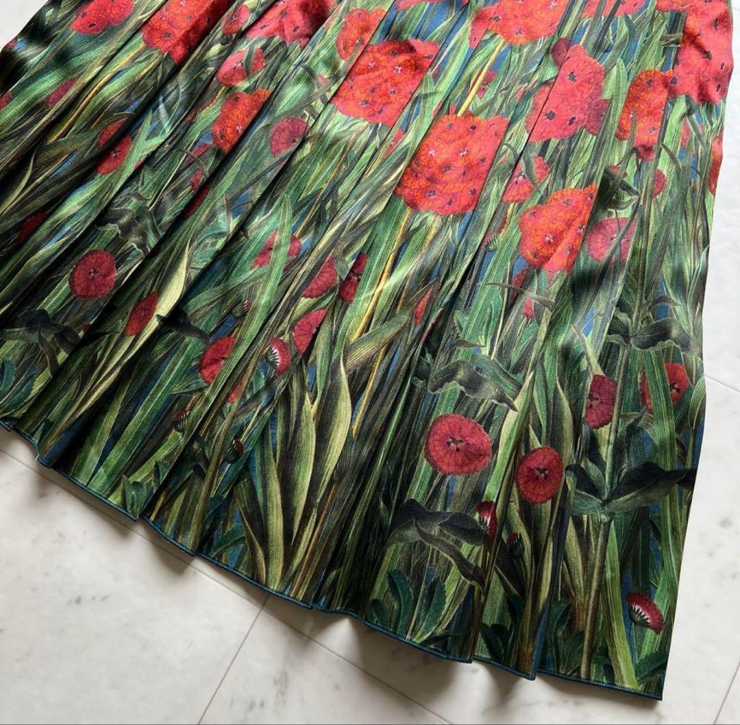 レア品✨️GUCCI シルク フラワー プリーツスカート スパンコール装飾