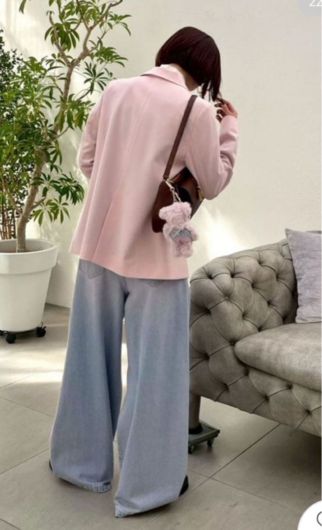 lilybrown ダブルニーカーブワイドデニムパンツ