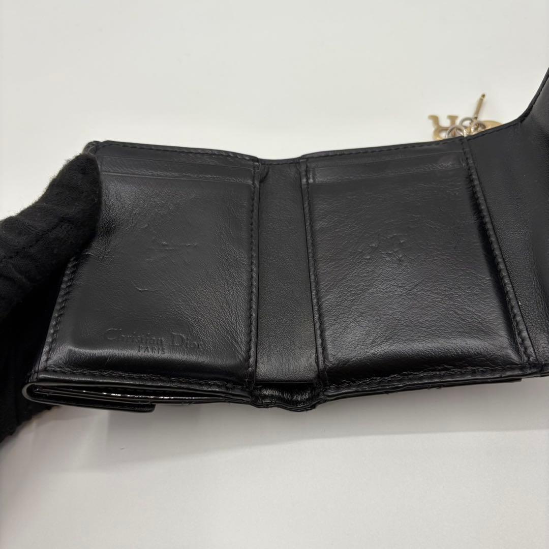 DIOR☆レディ ディオール☆エナメル☆ロータスウォレット☆カナージュ☆財布