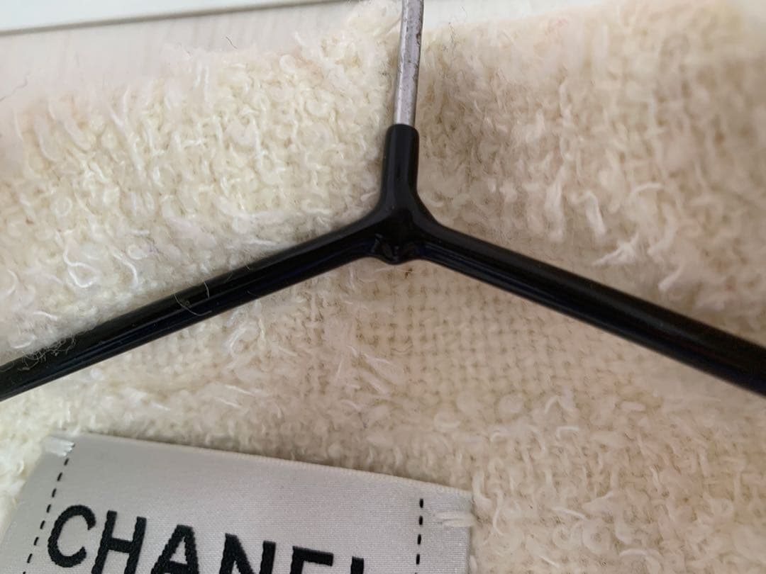 CHANEL ホワイト ファブリックジャケット 36