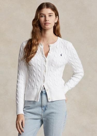 【極美品】✨POLO RALPH LAUREN コットン ケーブル カーディガン