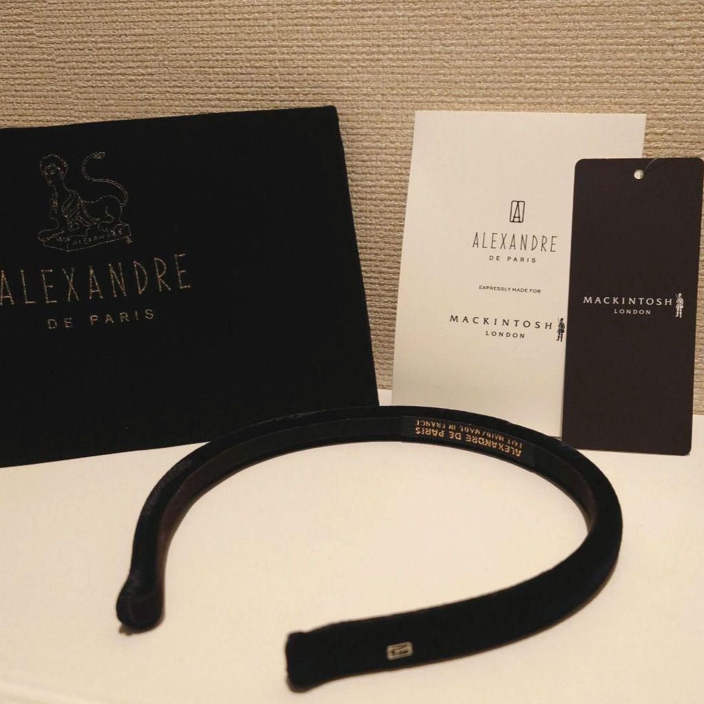 未使用　ALEXANDRE DE PARIS　ベロアカチューシャ　ブラック