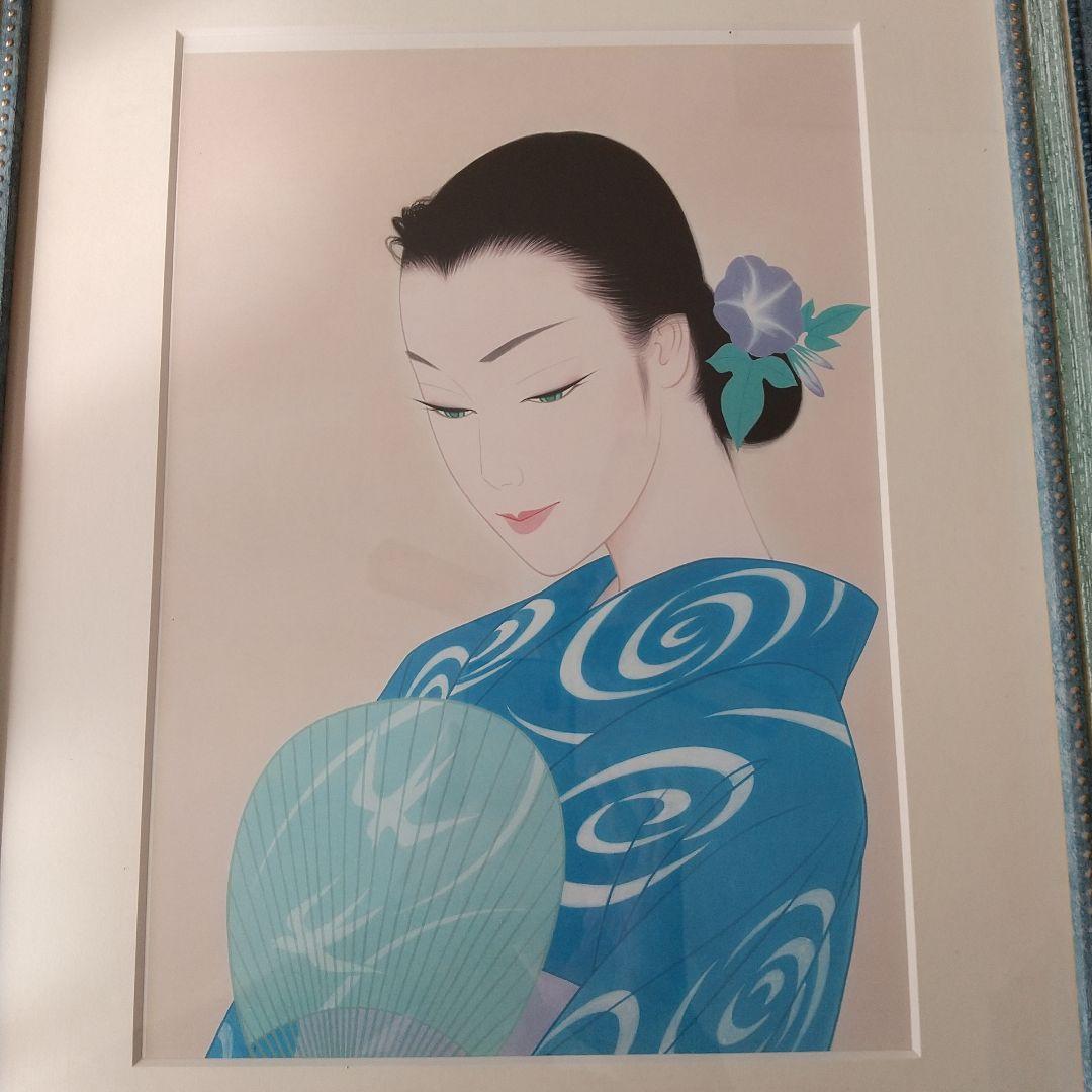 鶴田一郎 あさがお  額入り