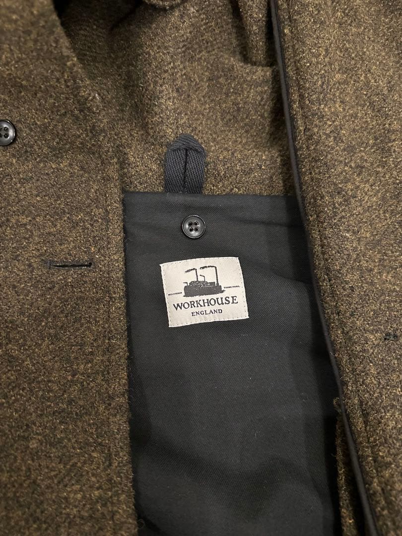 WORKHOUSE ウールコート フィッシャーマン サイズ38 ブラウンオリーブ