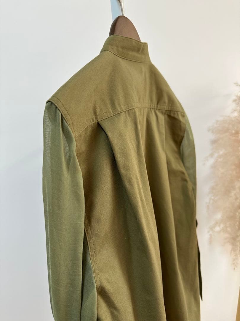 HYKE美品⭐️ハイクミリタリーシアースリーブシャツジャケットブルゾンコットン