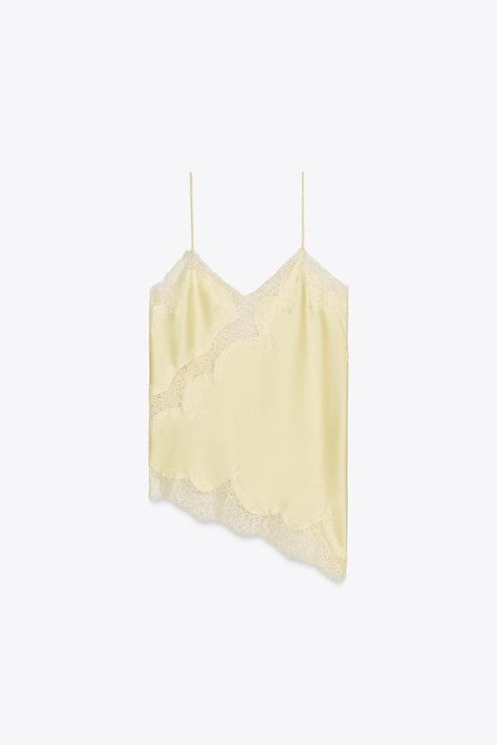 ZARA　ZW COLLECTION レーストリムキャミソールトップス