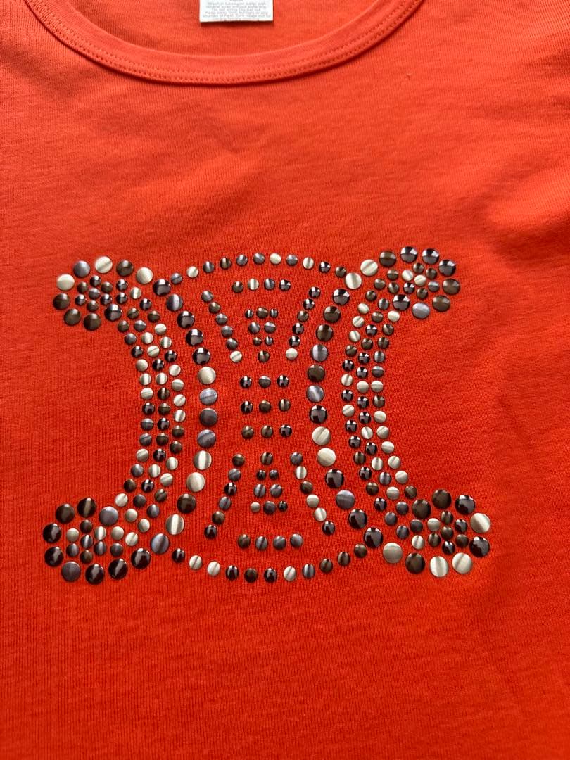 さ！セール中！セリーヌ　CELINE ロゴ付きオレンジTシャツ　Sサイズ