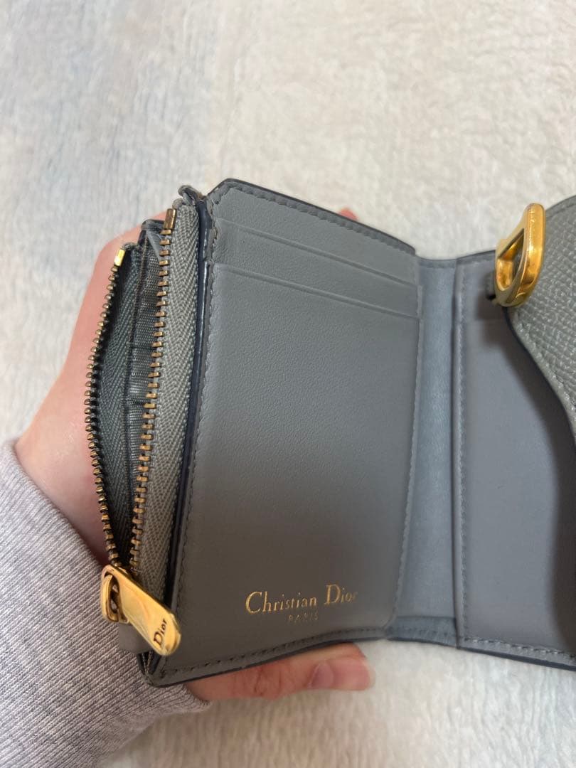 Christian Dior グレー 三つ折り財布