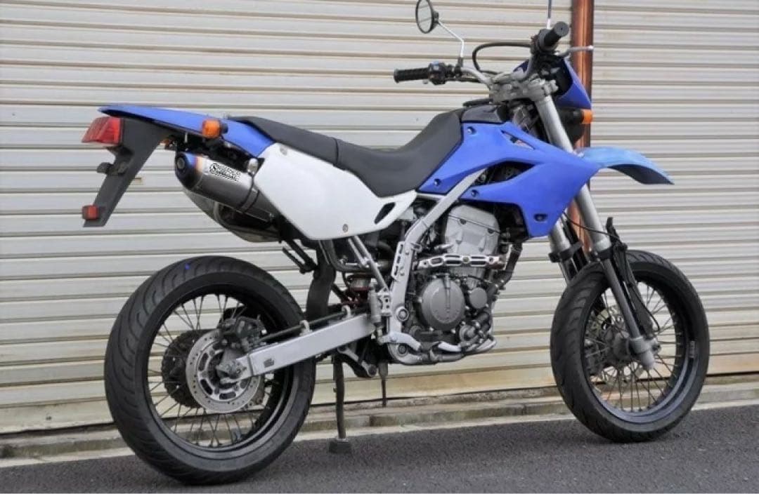 CROスリップオンマフラー異形サイレンサーブルーKLX125マフラー