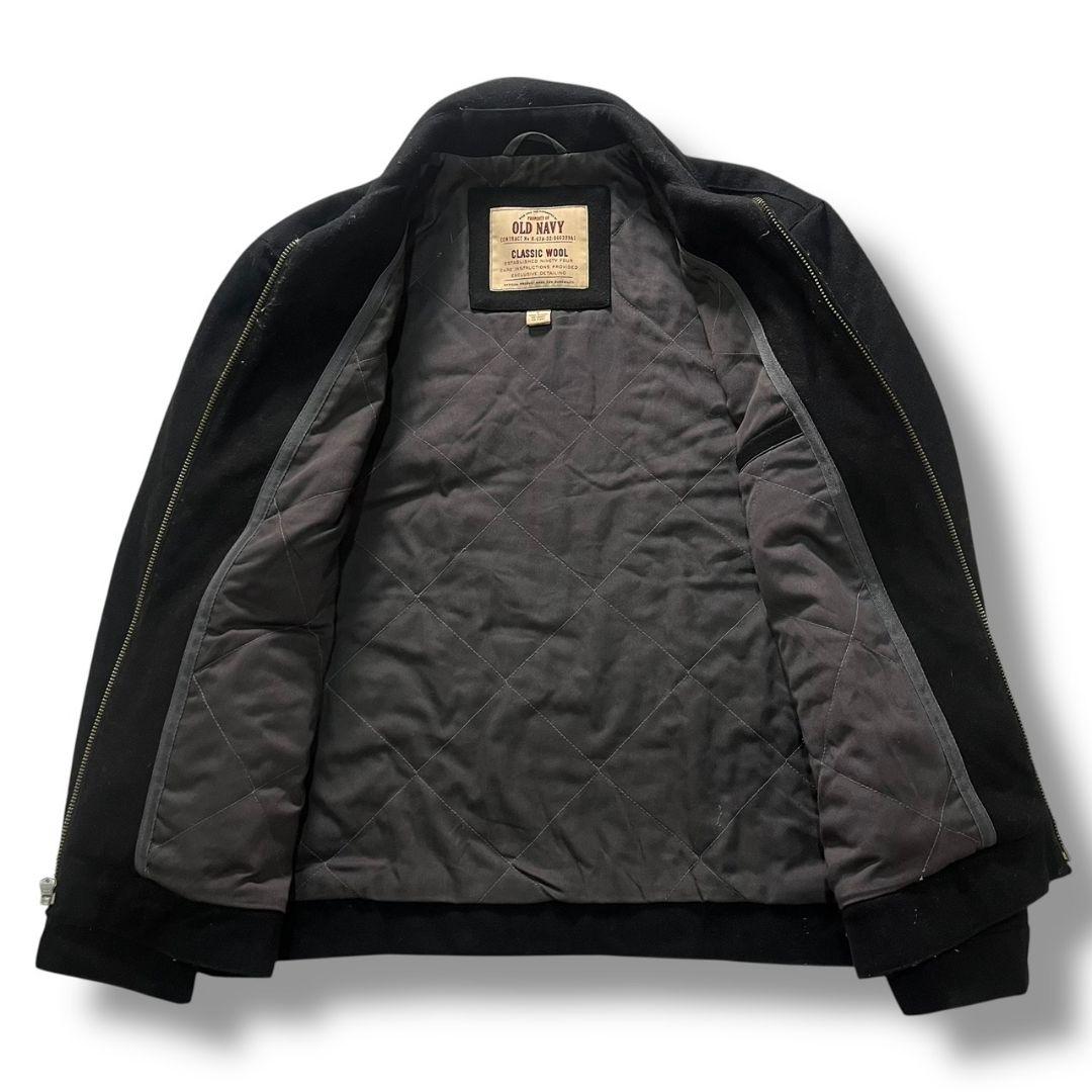 90s 古着 OLD NAVY ウール スポーツジャケット 黒 スイングトップ