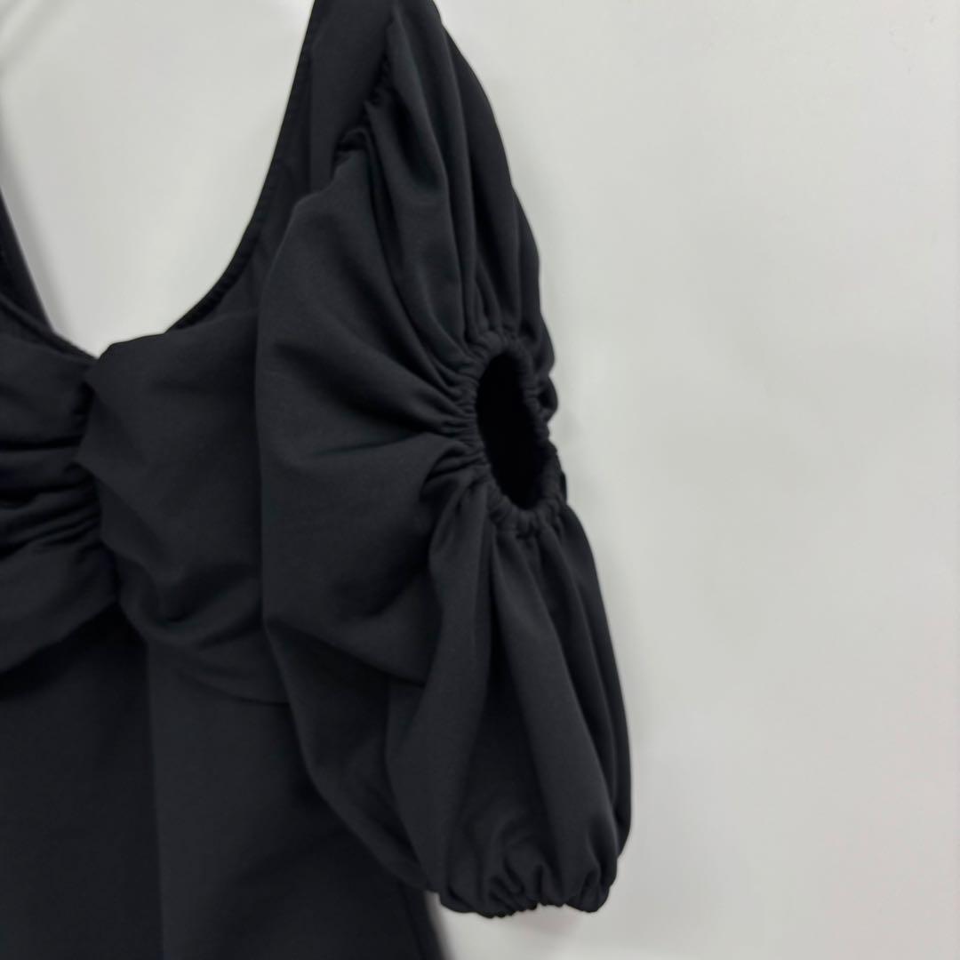 美品　AMERI　DIMENSIONAL RIBBON SWIM WEAR　S黒