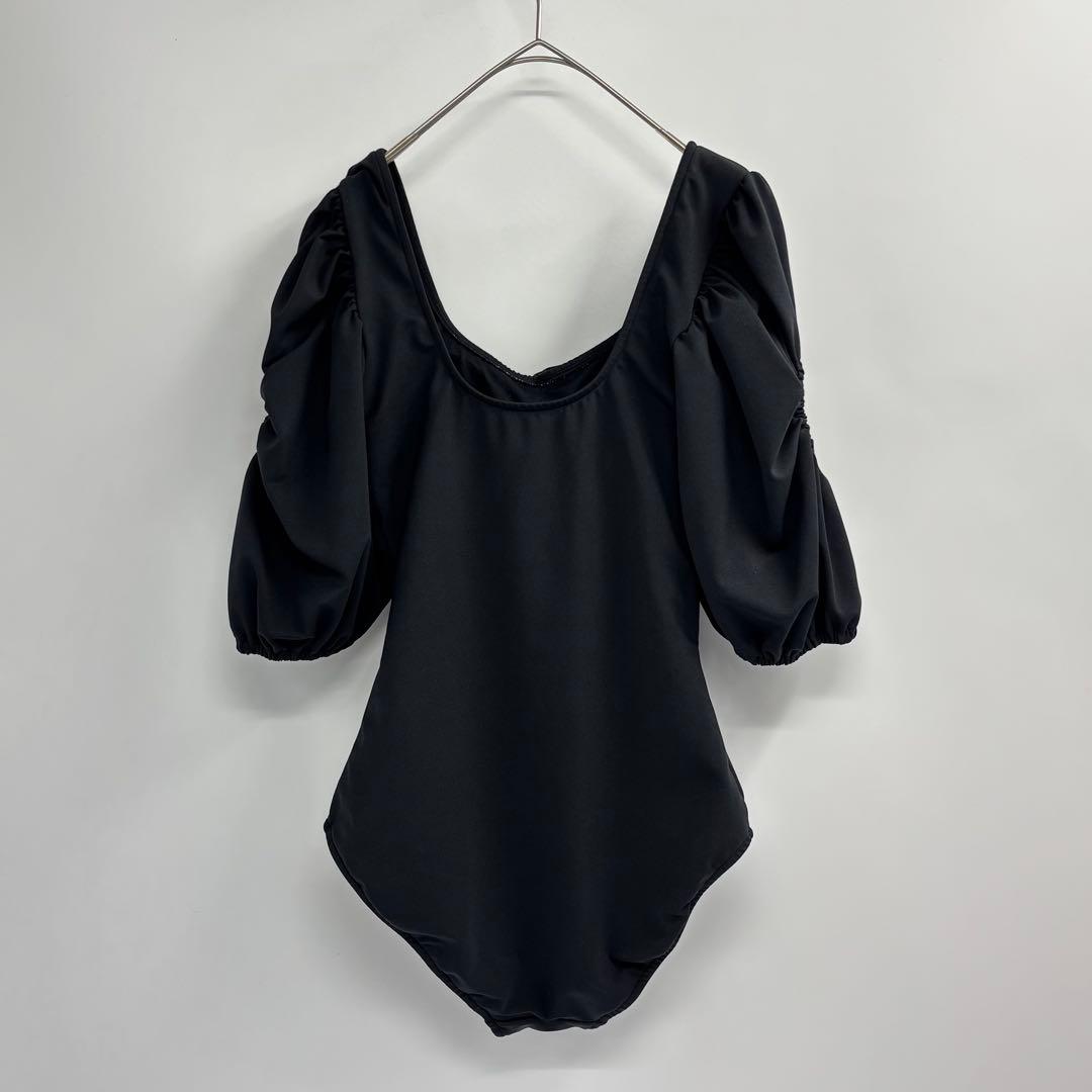 美品　AMERI　DIMENSIONAL RIBBON SWIM WEAR　S黒