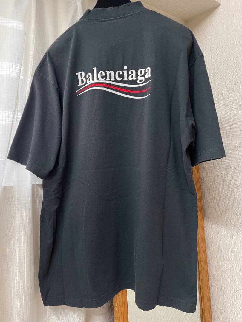 新品未使用 Balenciagaバレンシアガ半袖Ｔシャツ ブラック ダメージ加工