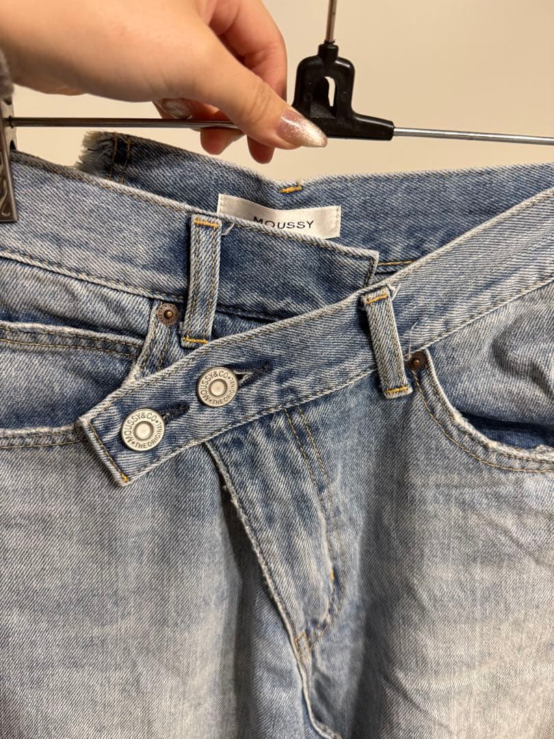 moussyデニム ワイドレッグパンツ