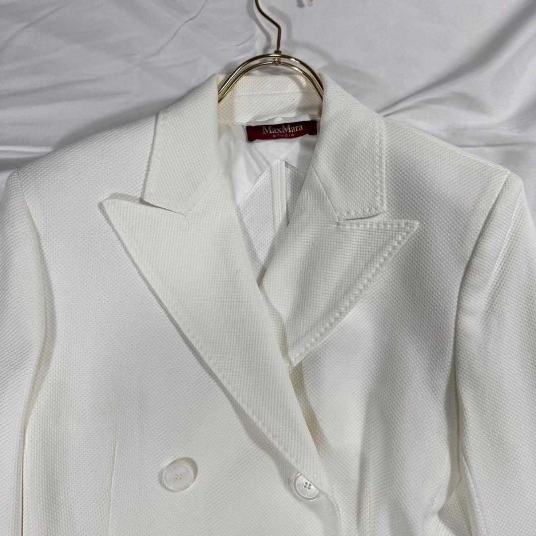 【美品】Max Mara Studio ダブルジャケット レディース 白