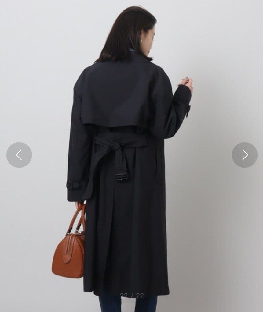 【美品】定価4.8万 UNTITLED ドロップショルダートレンチコート XS