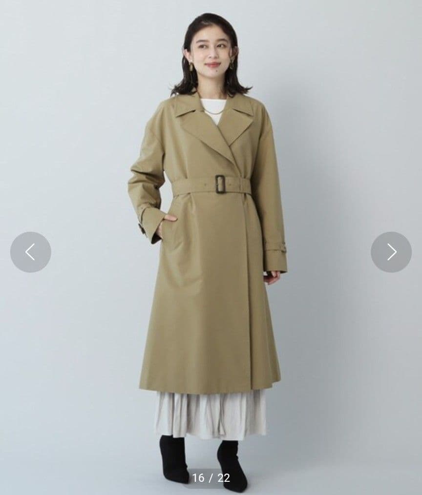 【美品】定価4.8万 UNTITLED ドロップショルダートレンチコート XS