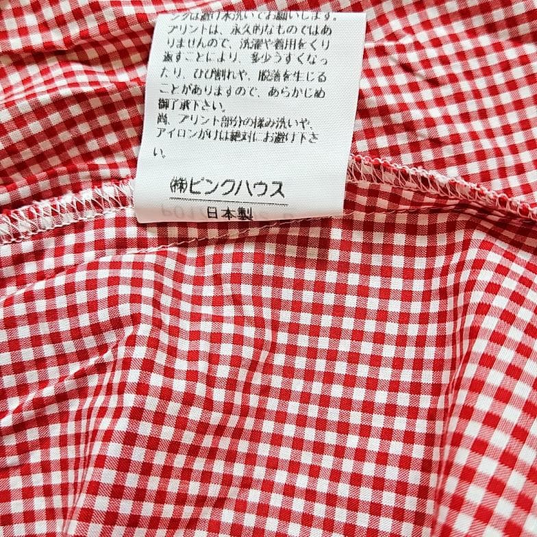 ピンクハウス ギンガムチェックサロペットスカート　ロゴワッペンジャンパースカート