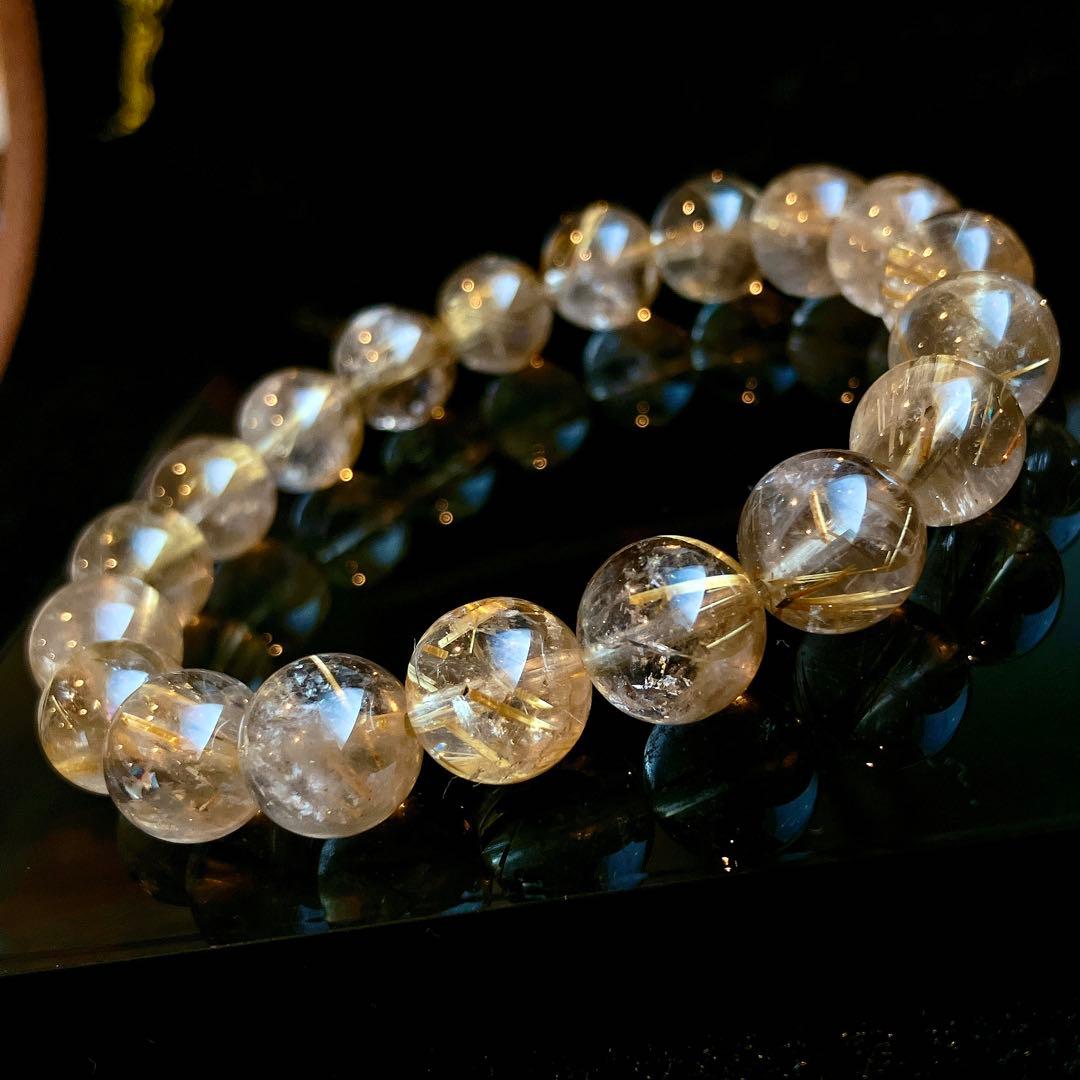 E*s様 スモーキー タイチンルチルクォーツ ブレスレット 10mm