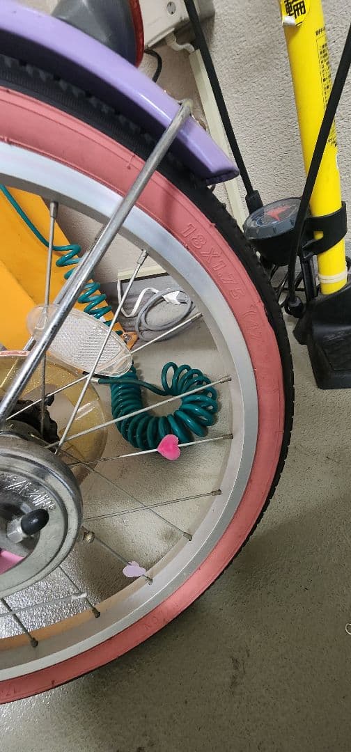 美品！引き取り限定！ディズニープリンセスキ自転車ピンク・パープルバスケット付18