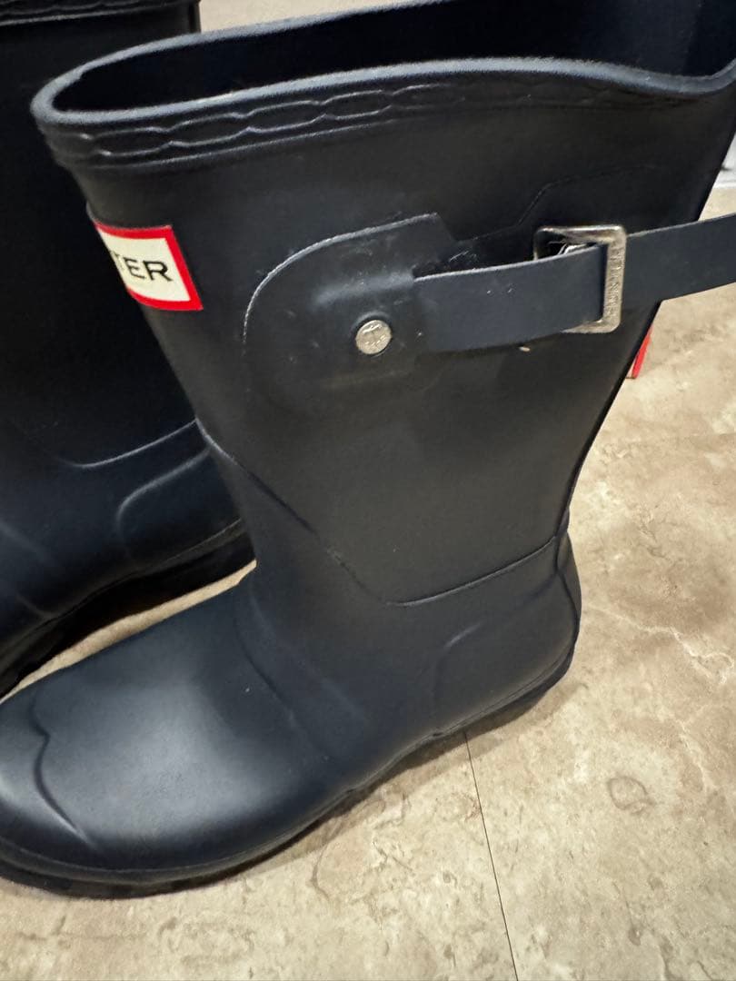 HUNTER ネイビー 長靴 バックル付き　美品