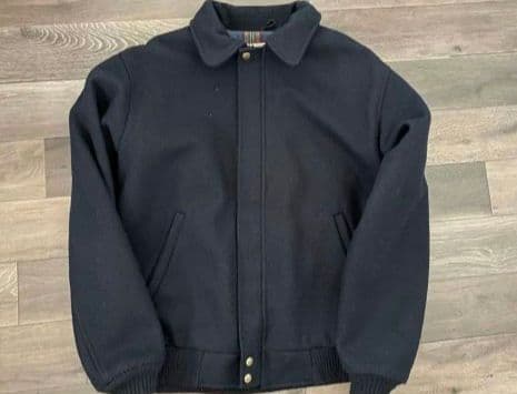 い*お様 米国製　90s l.l.bean メルトンブルゾン　ネイビー