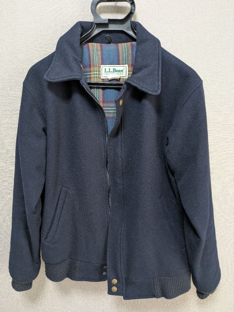 い*お様 米国製　90s l.l.bean メルトンブルゾン　ネイビー