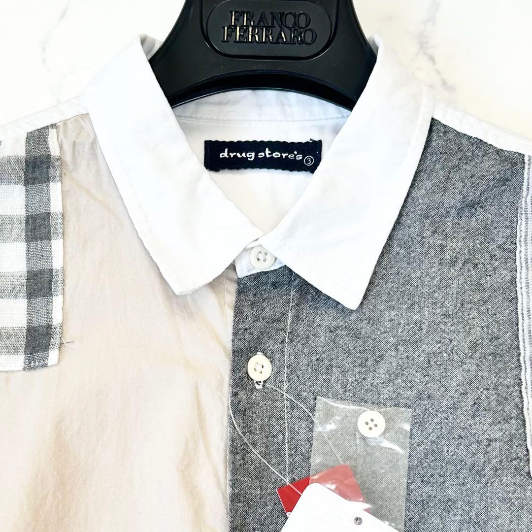 【新品】drug store's ドラッグストアーズパッチワークシャツワンピース