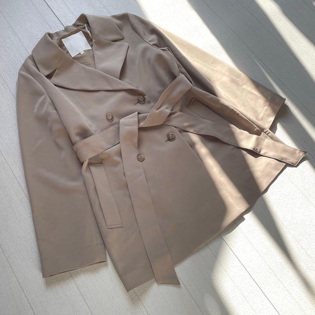 自由区　【洗える】エアフロートレンチコート　ベージュ　36
