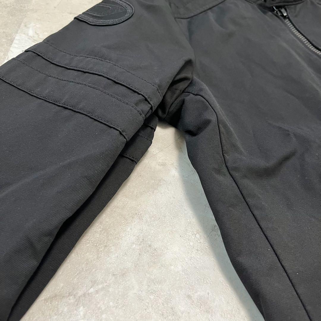 美品 DIESEL ライダースジャケット Dロゴワッペン L ブラック