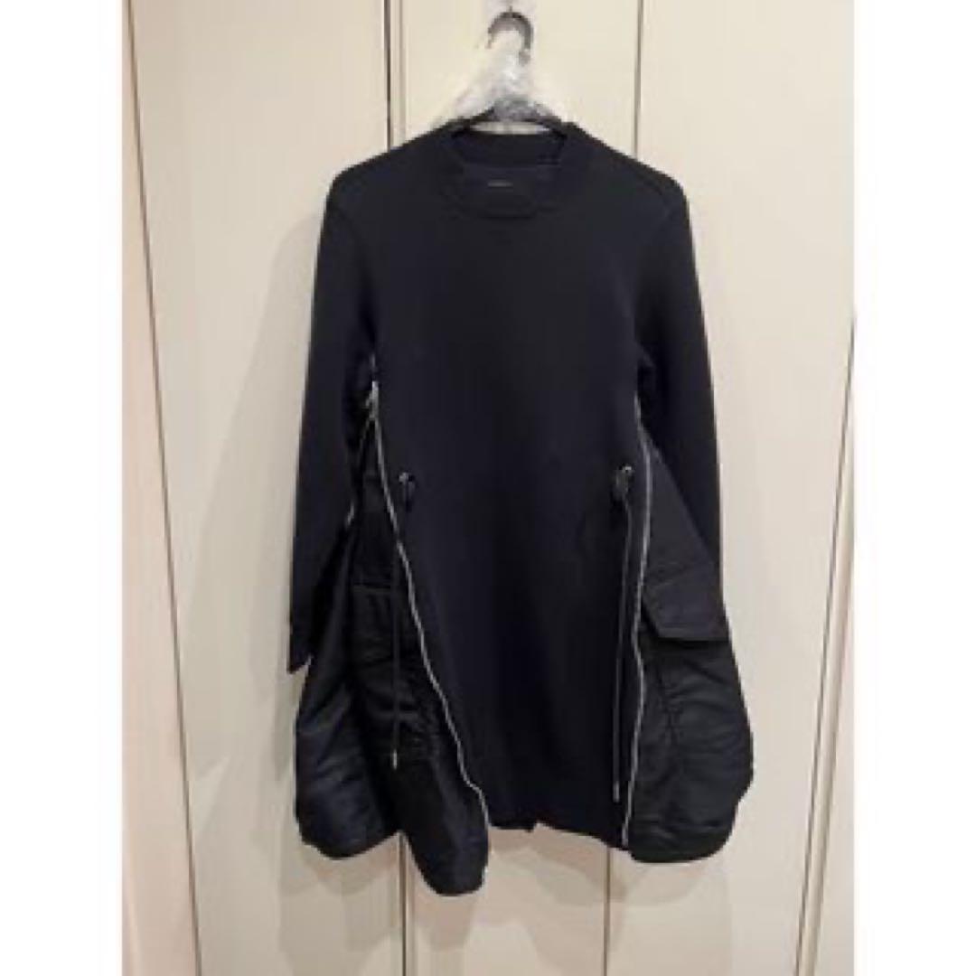 美品 sacai Sponge Sweat Nylon Twill Dress