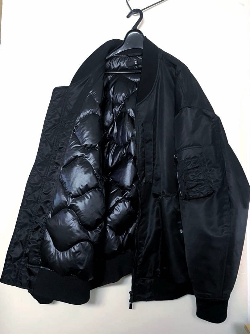 ジルサンダー +JユニクロMA-1 ハイブリッドダウンジャケット 4XL 黒