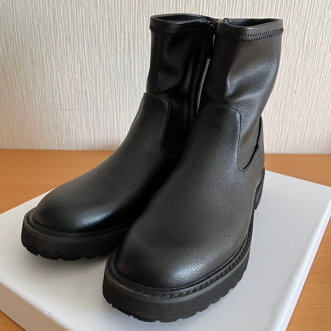 LE TALON 3.5cmトラックソールフィットショートブーツ M
