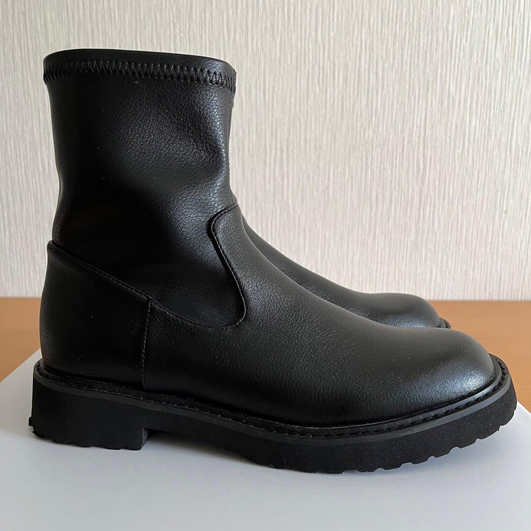 LE TALON 3.5cmトラックソールフィットショートブーツ M