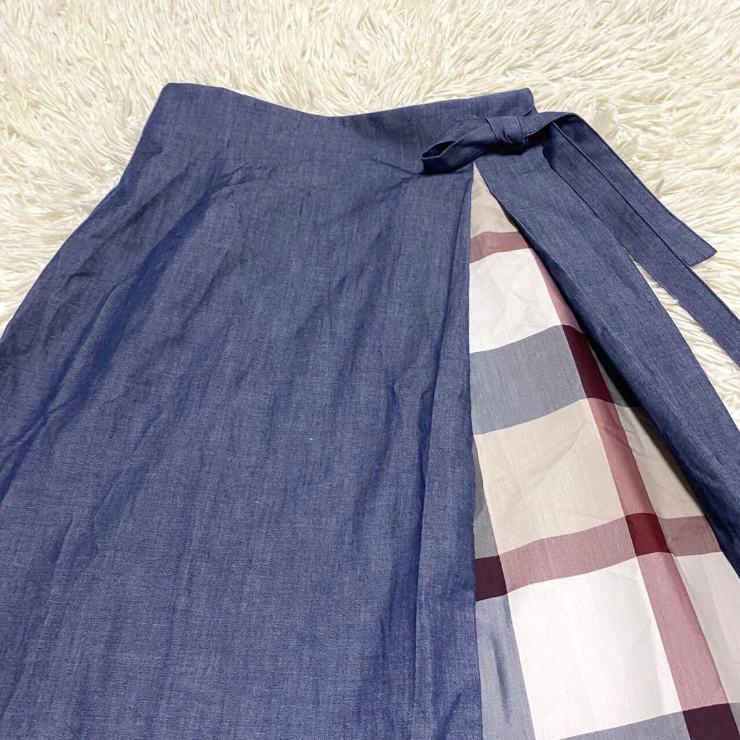 【極美品◦現行✨】ブルーレーベルクレストブリッジ ロングスカート CBチェック