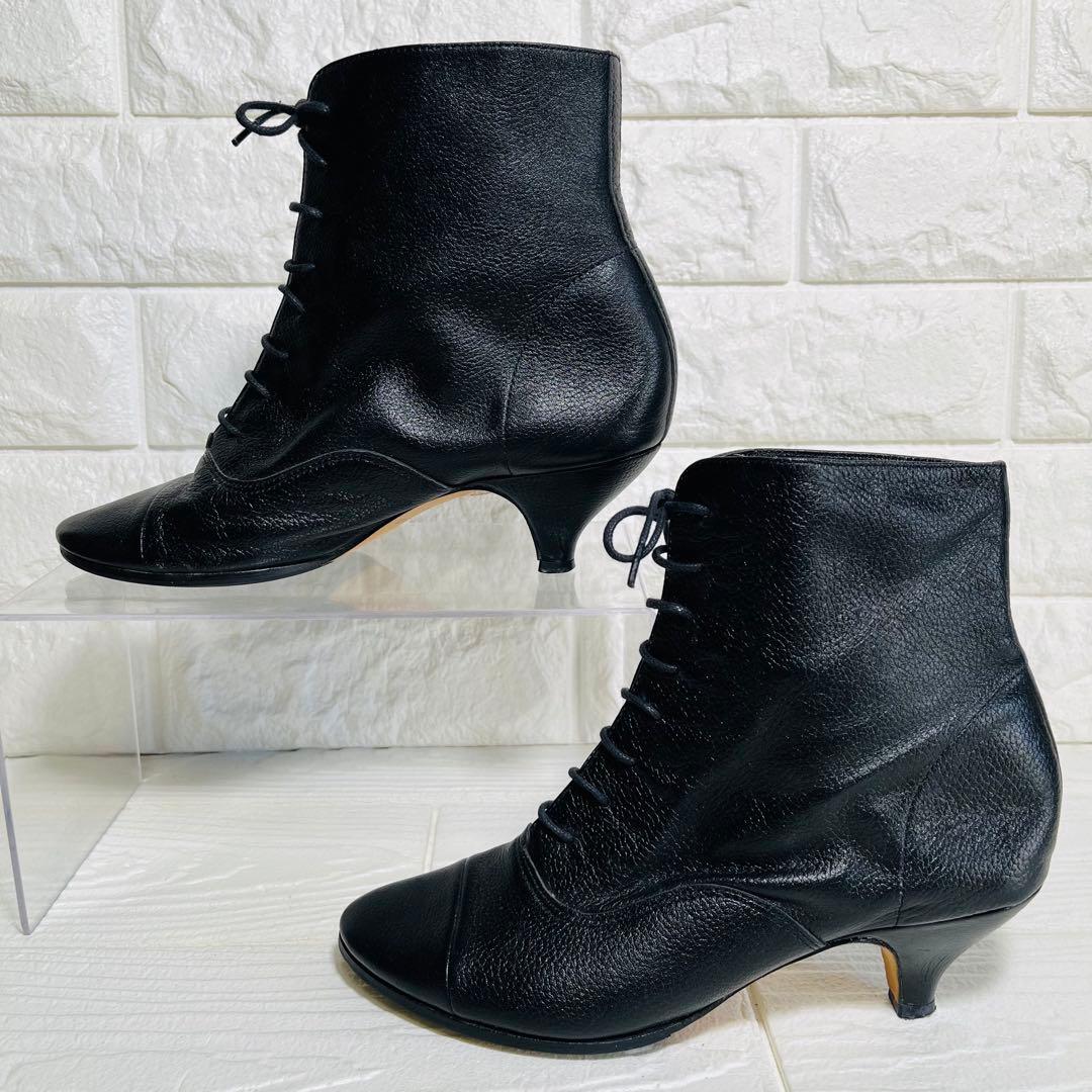 repetto レペット レースアップショートブーツ 黒 36 本革 23cm