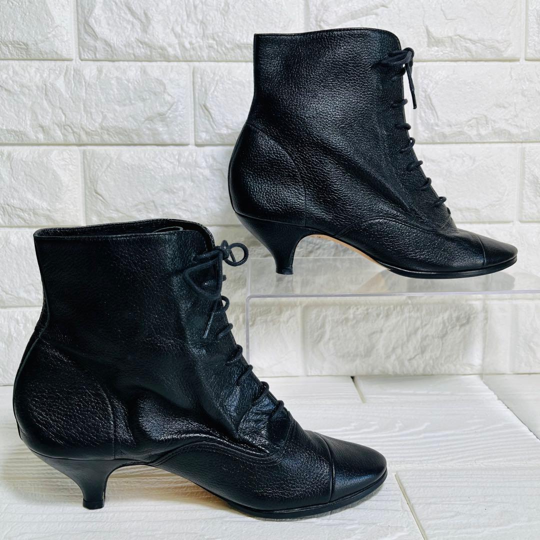 repetto レペット レースアップショートブーツ 黒 36 本革 23cm