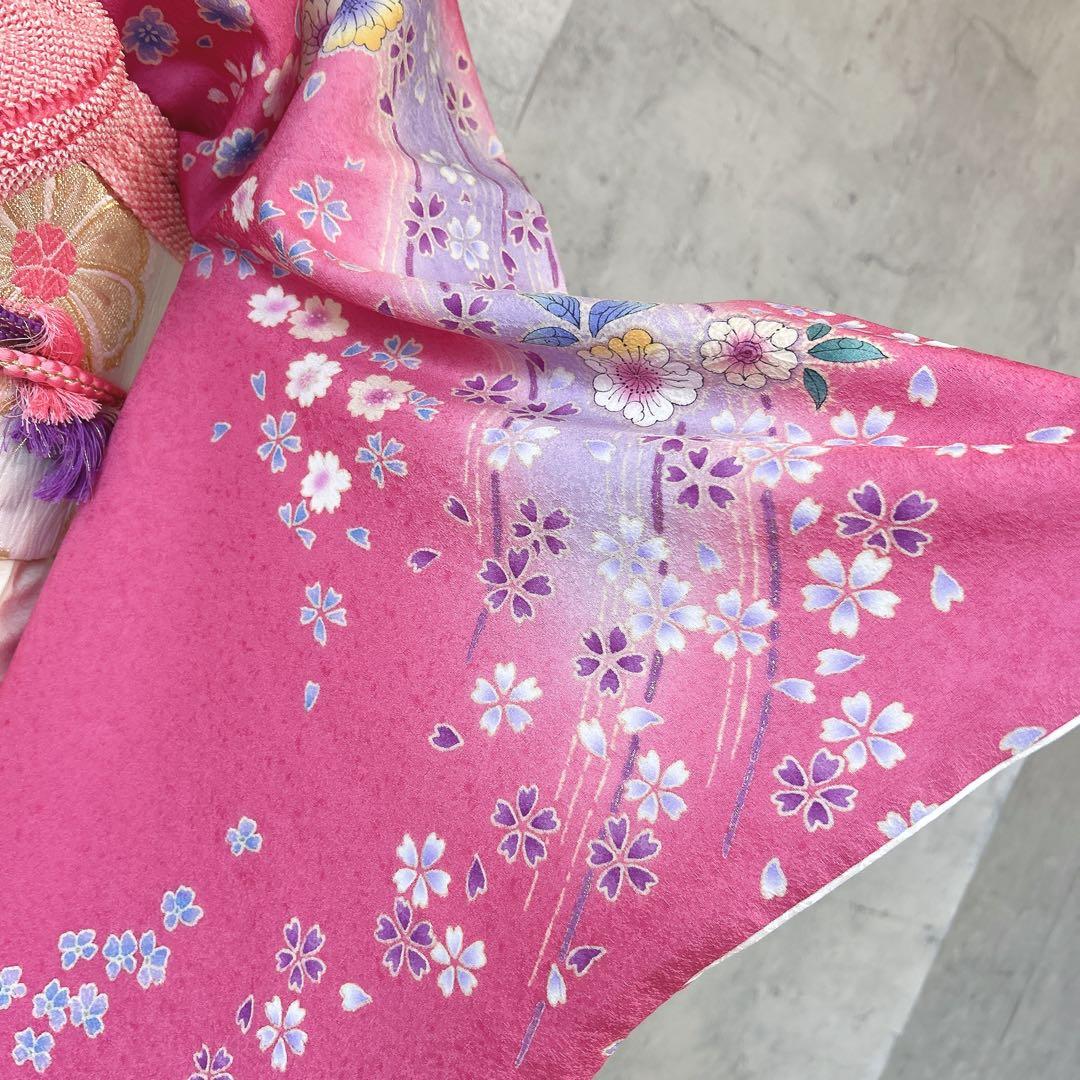 振袖　フルセット　辻が花　本加工　さが美　ピンク　可愛い　華やか　m3