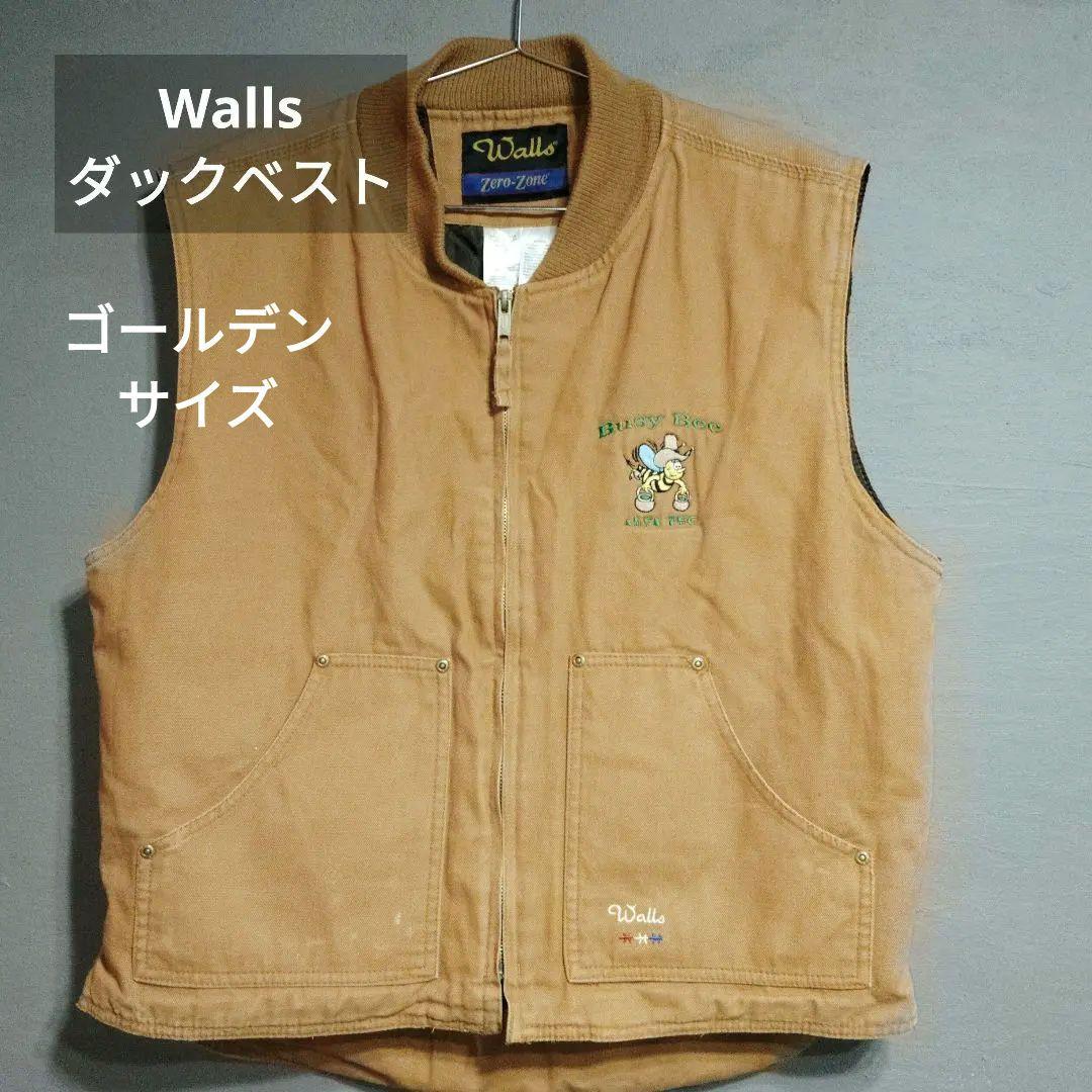 Walls ウォールズキルティング中綿入りダック地ワークベスト。 Lサイズ