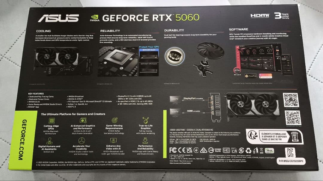 グラフィックボード・グラボ・ビデオカード ASUS GeForce RTX 5060 8GB GDDR7