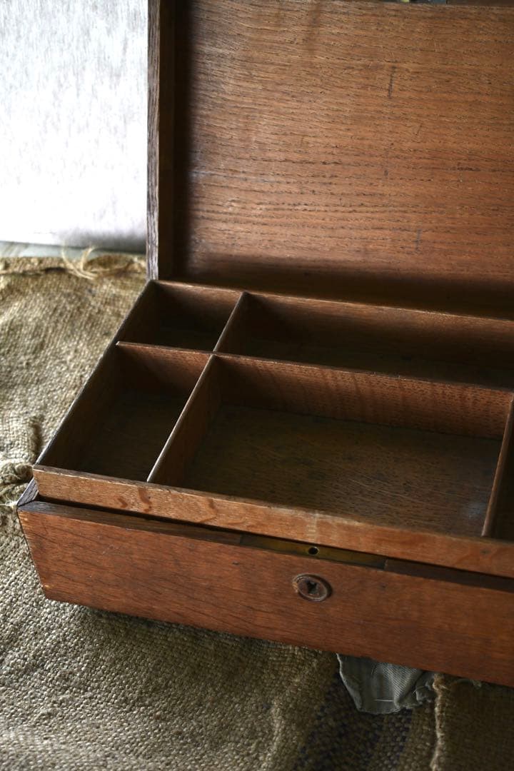 French vintage 木箱　ソーイングボックス　古道具　ブロカント