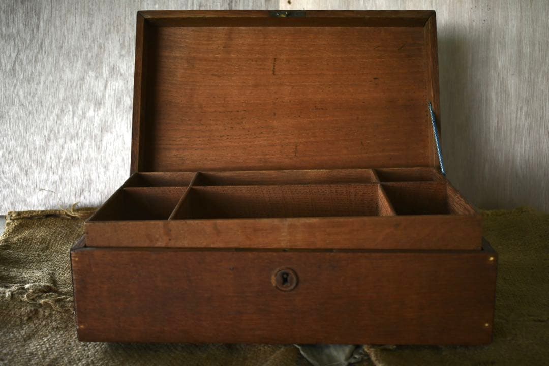 French vintage 木箱　ソーイングボックス　古道具　ブロカント