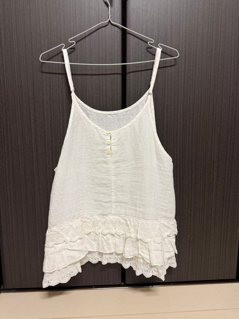 【お値下げ中】ネストローブ　リネンレースヘムキャミソール　nest robe
