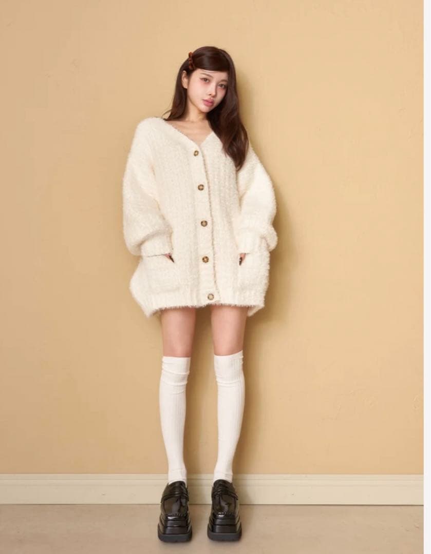 完売品 Darich モールボリュームニットカーディガン