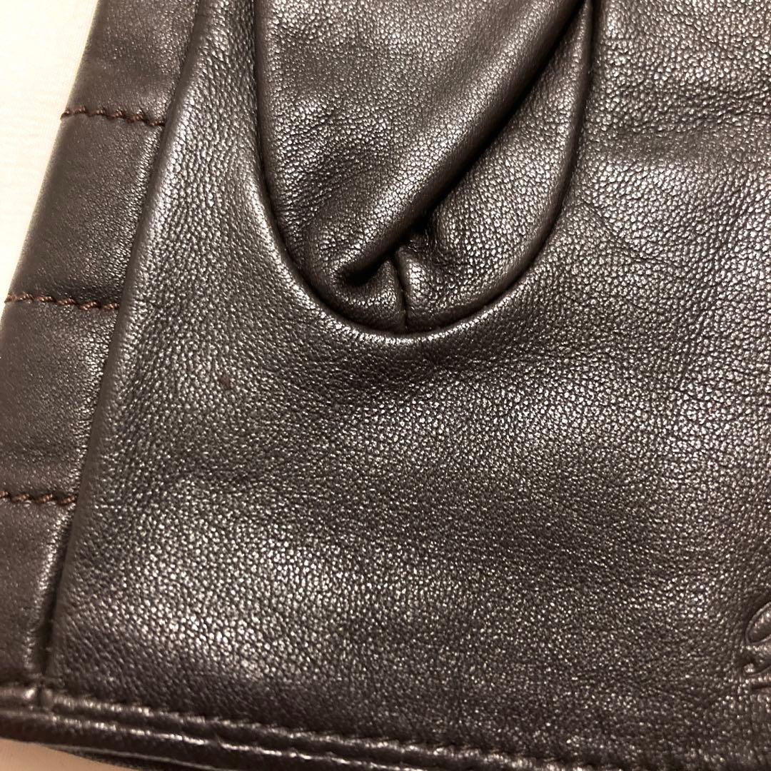訳あり　新品　Borsalino ボルサリーノ　本革　手袋　ブラウン　23cm